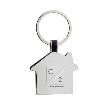 Logo trade promotional giveaways picture of: RCS recycled zinc alloy house keyring