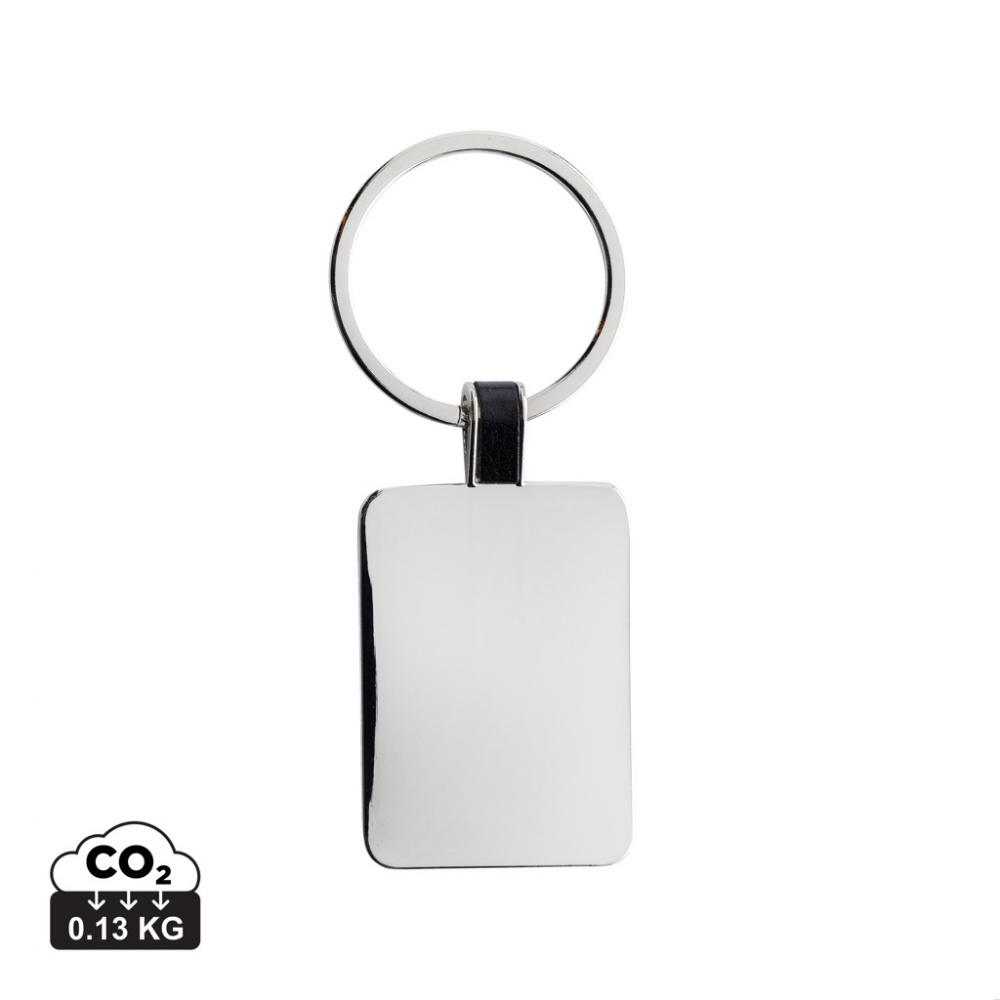 Logo trade promotional gifts image of: RCS recycled zinc alloy rectangle keyring