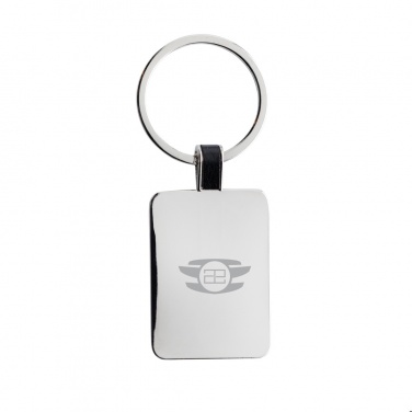 Logo trade promotional merchandise picture of: RCS recycled zinc alloy rectangle keyring