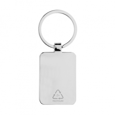 Logotrade advertising product picture of: RCS recycled zinc alloy rectangle keychain with bamboo
