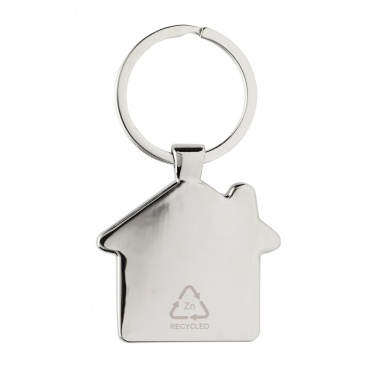 Logotrade advertising product picture of: RCS recycled zinc alloy house keychain with bamboo