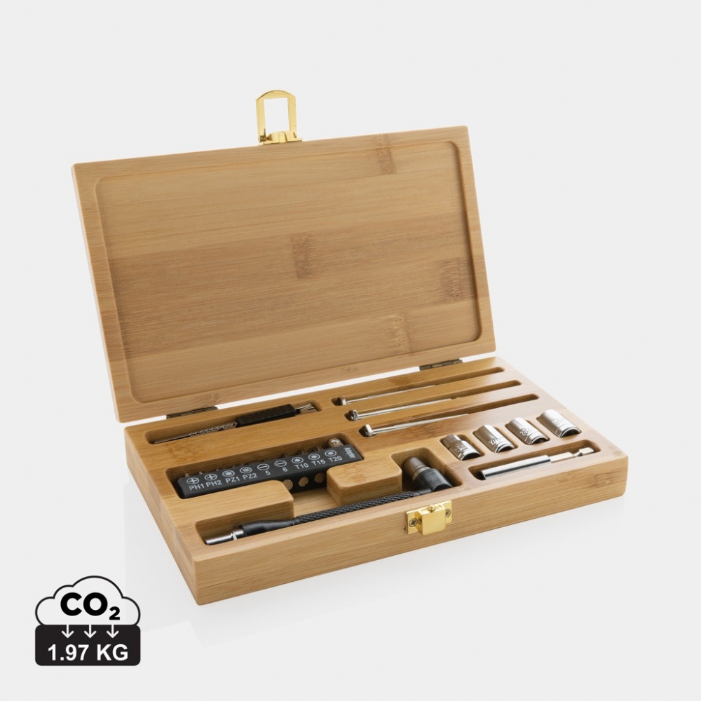 Logo trade business gift photo of: Carvine 21 pcs bamboo tool set