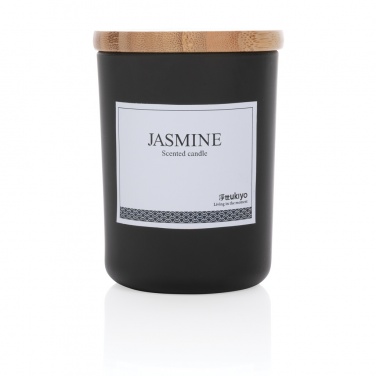 Logo trade promotional items image of: Ukiyo deluxe scented candle with bamboo lid