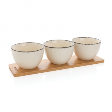 Logotrade promotional gift picture of: Ukiyo 3pc serving bowl set with bamboo tray