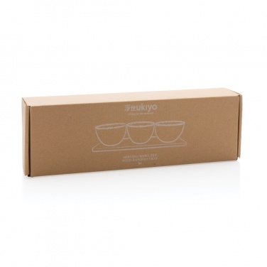 Logo trade corporate gifts picture of: Ukiyo 3pc serving bowl set with bamboo tray