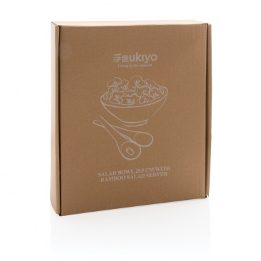 Logo trade advertising products image of: Ukiyo salad bowl with bamboo salad server