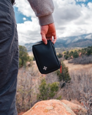 Logotrade corporate gift image of: RCS recycled nubuck PU pouch  first aid set