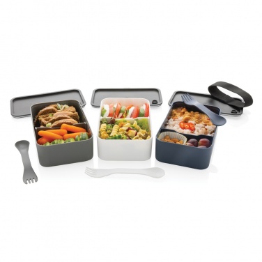 Logo trade promotional merchandise photo of: GRS recycled PP lunch box with spork