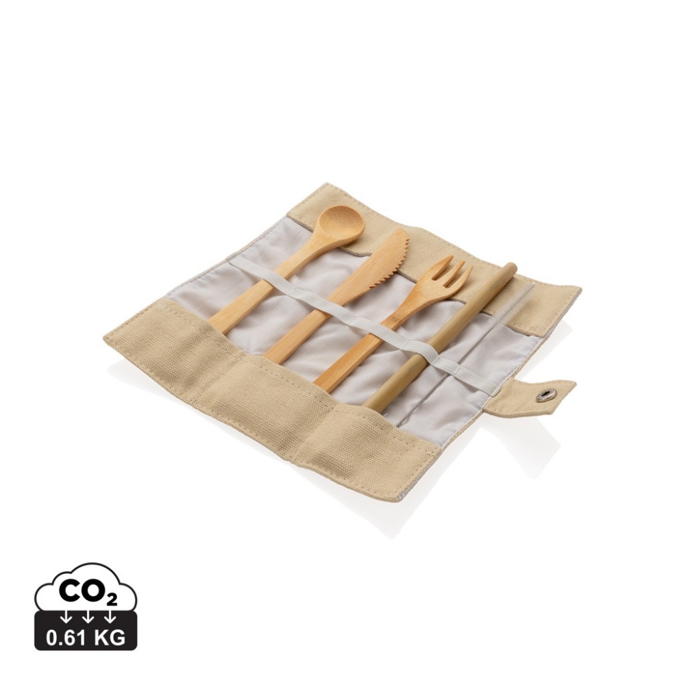 Logotrade promotional gift picture of: Reusable bamboo travel cutlery set