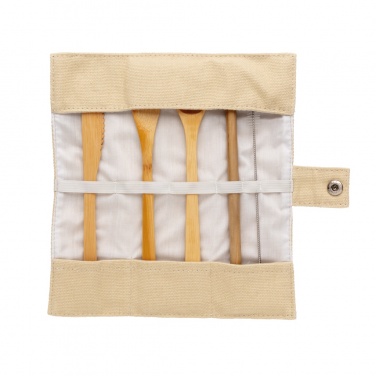 Logotrade advertising product image of: Reusable bamboo travel cutlery set