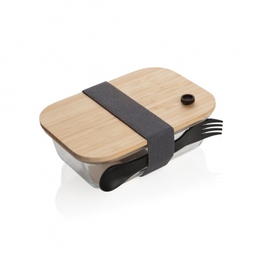 Logo trade promotional gifts image of: Glass lunchbox with bamboo lid