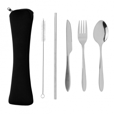 Logo trade promotional giveaways picture of: 4 PCS stainless steel re-usable cutlery set