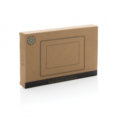 Logo trade promotional merchandise image of: Utah RCS recycled plastic and bamboo LED clock