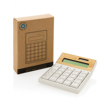 Logo trade promotional product photo of: Utah RCS recycled plastic and  bamboo calculator
