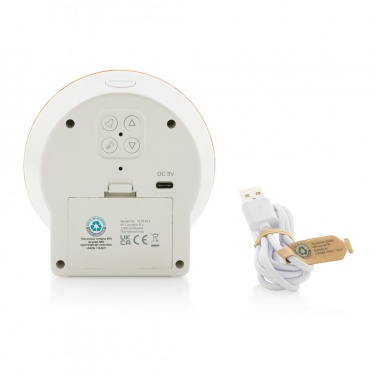 Logo trade promotional giveaways picture of: Utah RCS rplastic and bamboo LCD desk clock