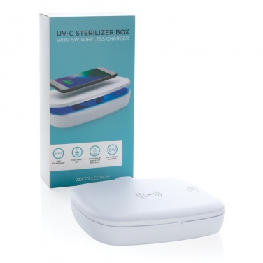 Logo trade promotional gift photo of: UV-C steriliser box with 5W wireless charger