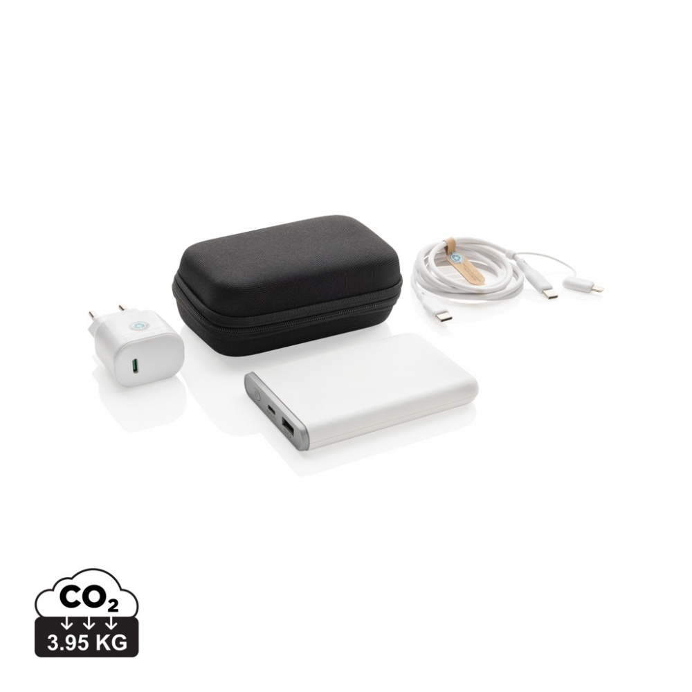 Logotrade promotional giveaway image of: Surge RCS recyled PET 20W type C 3 pcs charging set