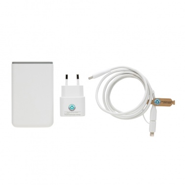 Logo trade promotional giveaways picture of: Surge RCS recyled PET 20W type C 3 pcs charging set