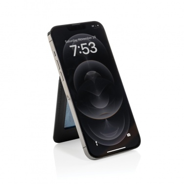 Logo trade promotional merchandise image of: Magstand RCS recycled PU magnetic phone wallet with stand