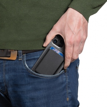 Logo trade promotional products image of: Magstand RCS recycled PU magnetic phone wallet with stand