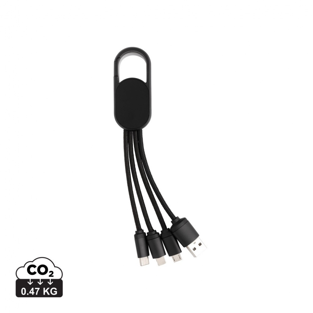 Logo trade promotional gifts picture of: 4-in-1 cable with carabiner clip