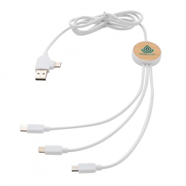 Logo trade promotional merchandise image of: RCS recycled plastic Ontario 6-in-1 cable