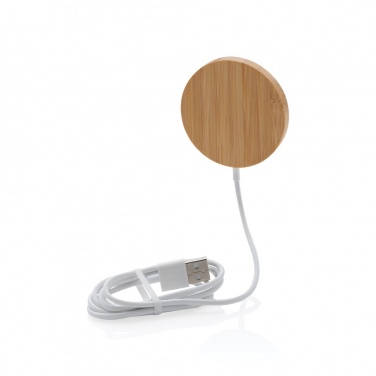 Logotrade corporate gift image of: 10W bamboo magnetic wireless charger