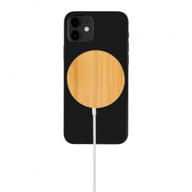 Logotrade promotional product image of: 10W bamboo magnetic wireless charger