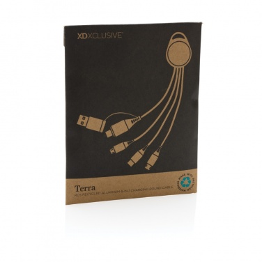 Logo trade promotional items image of: Terra RCS recycled aluminium 6-in-1 charging cable