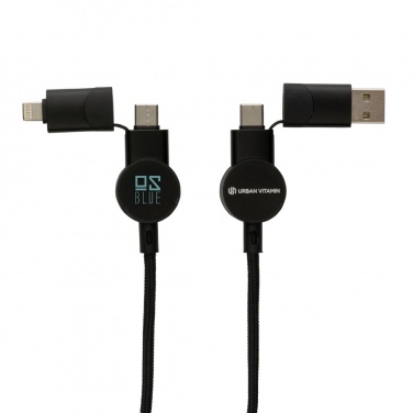 Logo trade corporate gifts image of: Oakland RCS recycled plastic 6-in-1 fast charging 45W cable