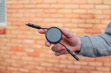 Logotrade promotional items photo of: Terra RCS recycled aluminium retractable 6 in 1 cable