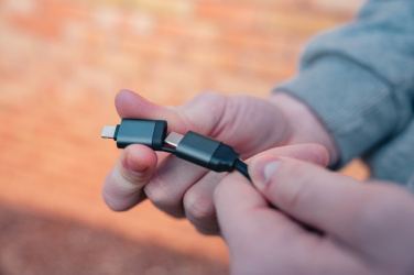 Logo trade corporate gifts image of: Terra RCS recycled aluminium retractable 6 in 1 cable