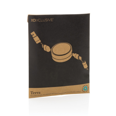 Logo trade promotional gifts image of: Terra RCS recycled aluminium retractable 6 in 1 cable