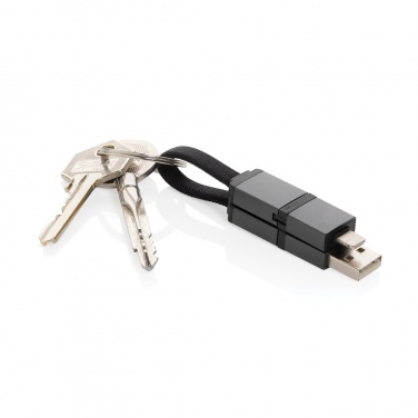 Logotrade promotional product image of: Terra recycled aluminum 4 in 1 60W fast charging cable