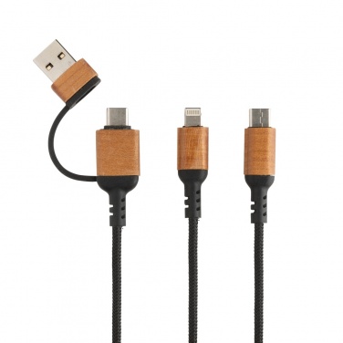 Logotrade promotional item picture of: Ohio RCS certified recycled plastic 6-in-1 cable