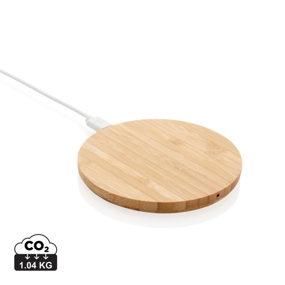 Logotrade advertising product image of: Bamboo 5W round wireless charger