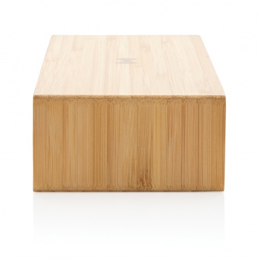 Logo trade business gift photo of: Bamboo alarm clock with 5W wireless charger