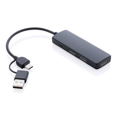 Logotrade promotional gift image of: RCS recycled plastic USB hub with dual input