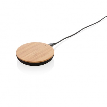 Logo trade corporate gifts image of: Bamboo X 5W wireless charger