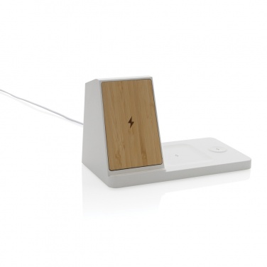 Logotrade advertising product image of: Ontario recycled plastic & bamboo 3-in-1 wireless charger