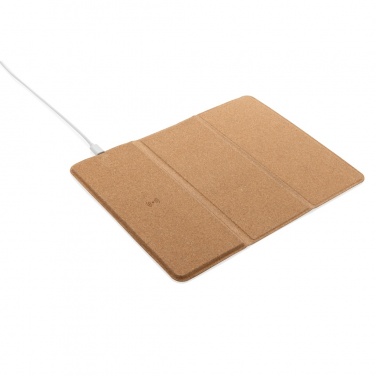 Logotrade promotional giveaway picture of: 10W wireless charging cork mousepad and stand