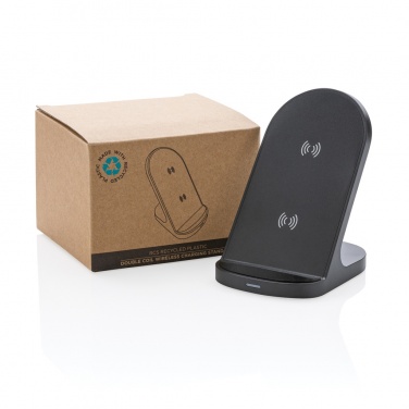 Logo trade promotional products picture of: RCS recycled plastic double coil wireless stand 15W