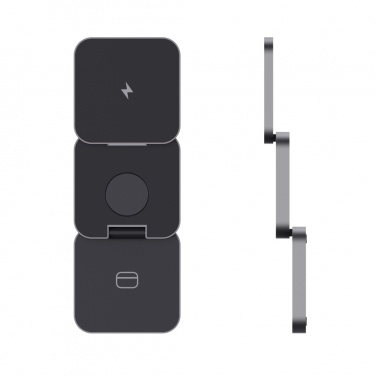 Logo trade corporate gift photo of: Terra RCS recycled aluminum foldable 3 in 1 15W charger