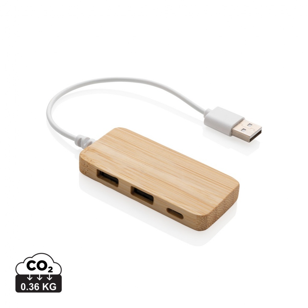 Logotrade promotional product picture of: Bamboo hub with Type-C