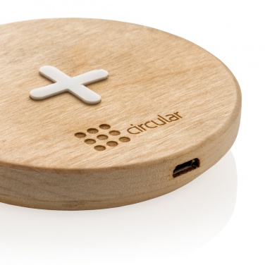 Logo trade promotional giveaways picture of: 5W wood wireless charger