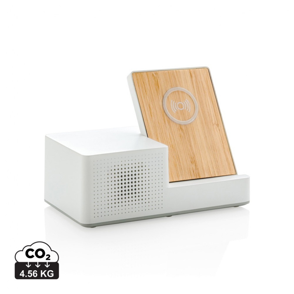 Logo trade corporate gift photo of: Ontario 5W wireless charger with speaker