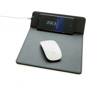 Logo trade business gifts image of: Mousepad with 5W wireless charging