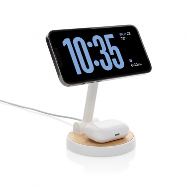 Logo trade promotional product photo of: Ontario RCS rplastic 15W magnetic charging 2 in 1 stand