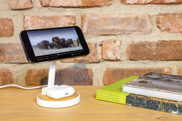 Logo trade promotional products picture of: Ontario RCS rplastic 15W magnetic charging 2 in 1 stand