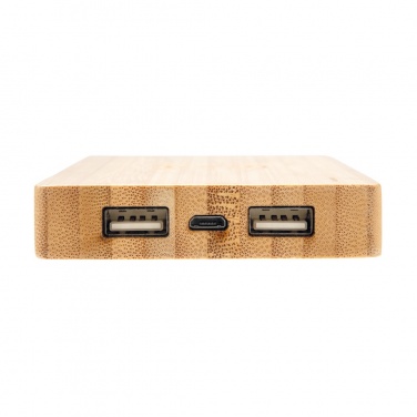 Logotrade promotional item picture of: Bamboo 4.000 mAh wireless 5W Powerbank